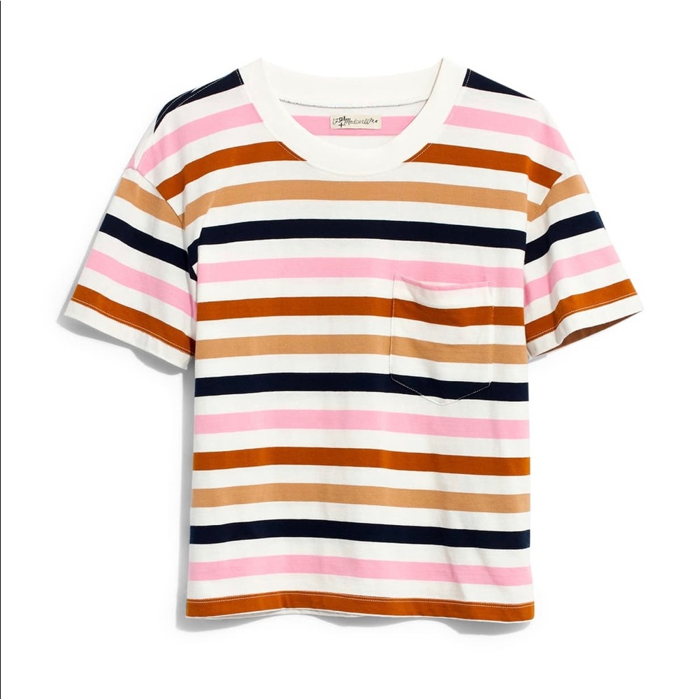 Madewell Easy Crop Tee in Beatrice Stripe NWT